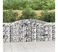 Vidaxl Paniers À Gabions Arqués 2 Pcs 400x50x100/120 Cm Fer Galvanisé