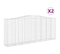 Paniers à gabions arqués 3 pcs 400x50x160/180 cm fer galvanisé gabion vidaXL