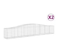 Vidaxl Paniers À Gabions Arqués 2 Pcs 400x50x60/80 Cm Fer Galvanisé