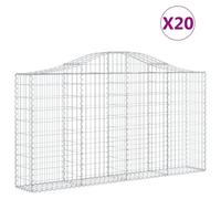 Vidaxl Paniers À Gabions Arqués 20 Pcs 200x30x100/120 Cm Fer Galvanisé