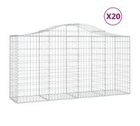 Vidaxl Paniers À Gabions Arqués 20 Pcs 200x50x100/120 Cm Fer Galvanisé