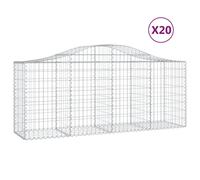 Vidaxl Paniers À Gabions Arqués 20 Pcs 200x50x80/100 Cm Fer Galvanisé