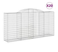 Vidaxl Paniers À Gabions Arqués 20 Pcs 300x50x140/160 Cm Fer Galvanisé