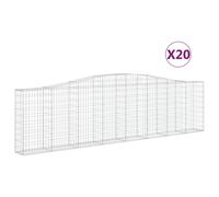 Vidaxl Paniers À Gabions Arqués 20 Pcs 400x30x100/120 Cm Fer Galvanisé