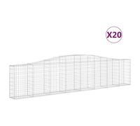 Vidaxl Paniers À Gabions Arqués 20 Pcs 400x30x80/100 Cm Fer Galvanisé