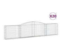 Vidaxl Paniers À Gabions Arqués 20 Pcs 400x30x80/100 Cm Fer Galvanisé