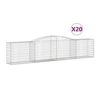 Vidaxl Paniers À Gabions Arqués 20 Pcs 400x50x80/100 Cm Fer Galvanisé