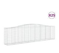Vidaxl Paniers À Gabions Arqués 25 Pcs 400x50x100/120 Cm Fer Galvanisé