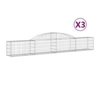 Vidaxl Paniers À Gabions Arqués 3 Pcs 300x30x40/60 Cm Fer Galvanisé