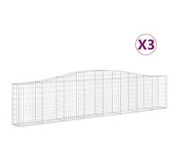 Vidaxl Paniers À Gabions Arqués 3 Pcs 400x30x80/100 Cm Fer Galvanisé
