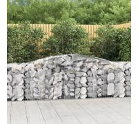7x Paniers à Gabions Arqués 400x50x80/100 cm Fer Galvanisé Cages Jardin vidaXL