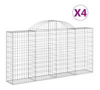 Vidaxl Paniers À Gabions Arqués 4 Pcs 200x30x100/120 Cm Fer Galvanisé