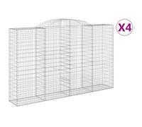 Paniers à gabions arqués 2 pcs 300x50x140/160 cm fer galvanisé gabion vidaXL