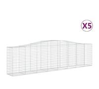 Vidaxl Paniers À Gabions Arqués 5 Pcs 400x50x100/120 Cm Fer Galvanisé