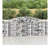 Vidaxl Paniers À Gabions Arqués 5 Pcs 400x50x100/120 Cm Fer Galvanisé