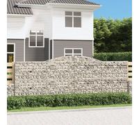 Vidaxl Paniers À Gabions Arqués 5 Pcs 400x50x140/160 Cm Fer Galvanisé
