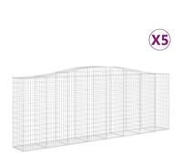 Vidaxl Paniers À Gabions Arqués 5 Pcs 400x50x140/160 Cm Fer Galvanisé