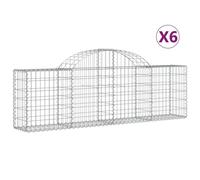 Vidaxl Paniers À Gabions Arqués 6 Pcs 200x30x60/80 Cm Fer Galvanisé