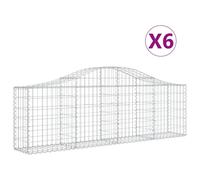 Vidaxl Paniers À Gabions Arqués 6 Pcs 200x30x60/80 Cm Fer Galvanisé