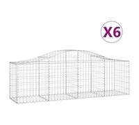Vidaxl Paniers À Gabions Arqués 6 Pcs 200x50x60/80 Cm Fer Galvanisé