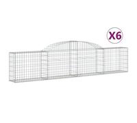Vidaxl Paniers À Gabions Arqués 6 Pcs 300x30x60/80 Cm Fer Galvanisé