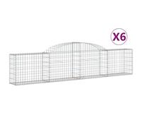 Paniers à gabions arqués 6 pcs 300x30x60/80 cm Fer galvanisé, gabion, cage de gabion, panier de mur de gabion, mur de gabion