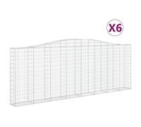 Vidaxl Paniers À Gabions Arqués 6 Pcs 400x30x140/160 Cm Fer Galvanisé