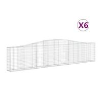 Vidaxl Paniers À Gabions Arqués 6 Pcs 400x30x80/100 Cm Fer Galvanisé