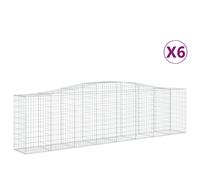 Vidaxl Paniers À Gabions Arqués 6 Pcs 400x50x100/120 Cm Fer Galvanisé
