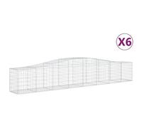 Vidaxl Paniers À Gabions Arqués 6 Pcs 400x50x60/80 Cm Fer Galvanisé
