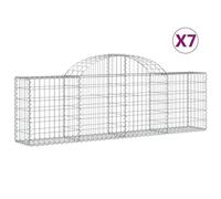 Vidaxl Paniers À Gabions Arqués 7 Pcs 200x30x60/80 Cm Fer Galvanisé