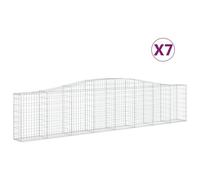 Vidaxl Paniers À Gabions Arqués 7 Pcs 400x30x80/100 Cm Fer Galvanisé