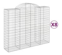Vidaxl Paniers À Gabions Arqués 8 Pcs 200x50x160/180 Cm Fer Galvanisé