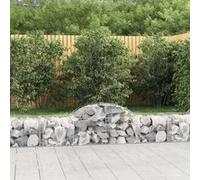Paniers à gabions arqués 2 pcs 200x50x40/60 cm fer galvanisé gabion vidaXL