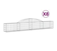 Vidaxl Paniers À Gabions Arqués 8 Pcs 300x30x40/60 Cm Fer Galvanisé