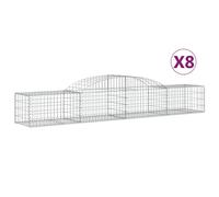 Vidaxl Paniers À Gabions Arqués 8 Pcs 300x50x40/60 Cm Fer Galvanisé