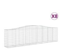 Vidaxl Paniers À Gabions Arqués 8 Pcs 400x50x100/120 Cm Fer Galvanisé