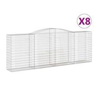 vidaXL Schanskorven 8 st gewelfd 400x50x140/160 cm ijzer3147028 G