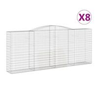 Vidaxl Paniers À Gabions Arqués 8 Pcs 400x50x160/180 Cm Fer Galvanisé