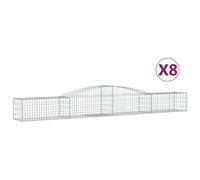 Vidaxl Paniers À Gabions Arqués 8 Pcs 400x50x40/60 Cm Fer Galvanisé