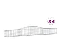 Vidaxl Paniers À Gabions Arqués 9 Pcs 400x50x40/60 Cm Fer Galvanisé
