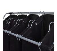 vidaXL Paniers à linge avec poches 2 pièces noir et gris
