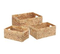 vidaXL Paniers de Rangement 3 pcs Naturel 40 x 30 x 18 cm, Boîte de Rangement Durable, Panier léger, Organisateur stylé pour Salon, Chambre et Bureau, Contenant texturé éco-Responsable