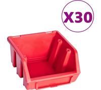 vidaXL Panneau à outils 136 pcs. avec bacs à bec rouge et noir