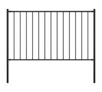 Vidaxl Panneau Clôture Et Poteaux Acier Enduit De Poudre 1,7x1 M Noir