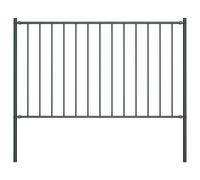 Panneau Clôture Poteau Acier Enduit Poudre 1,7x0,75m Anthracite