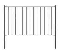 Vidaxl Panneau Clôture Poteau Acier Enduit Poudre 1,7x1,25m Anthracite