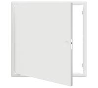 vidaXL Panneau d'accès blanc en acier, à revêtement en poudre, finition mate. Il est sécurisé avec un verrou, parfait pour l'intérieur et l'extérieur. Taille de 50 x 50 cm, installation super simple,