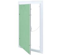 vidaXL Panneau d'Accès Vert et Argent 30 x 45 cm Aluminium et Plâtre, Salon, Étagère utilitaire moderne avec panneau d'accès dissimulé, trappe de service, maintenance pour une gestion d'espace efficac