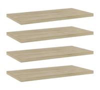 vidaXL Panneau de Bibliothèque 4 pcs, Étagère Murale Flottante, Plaque d’Étagère de Rangement Salon Intérieur, Chêne Sonoma Bois d’Ingénierie